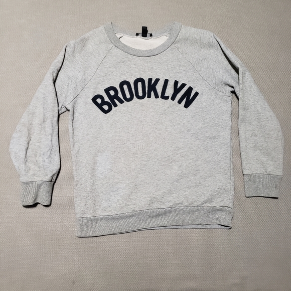 J Crew Brooklyn Grey Long Sleeve Sweatshirt Woman's Size Small 100% Cotton - Picture 1 of 11